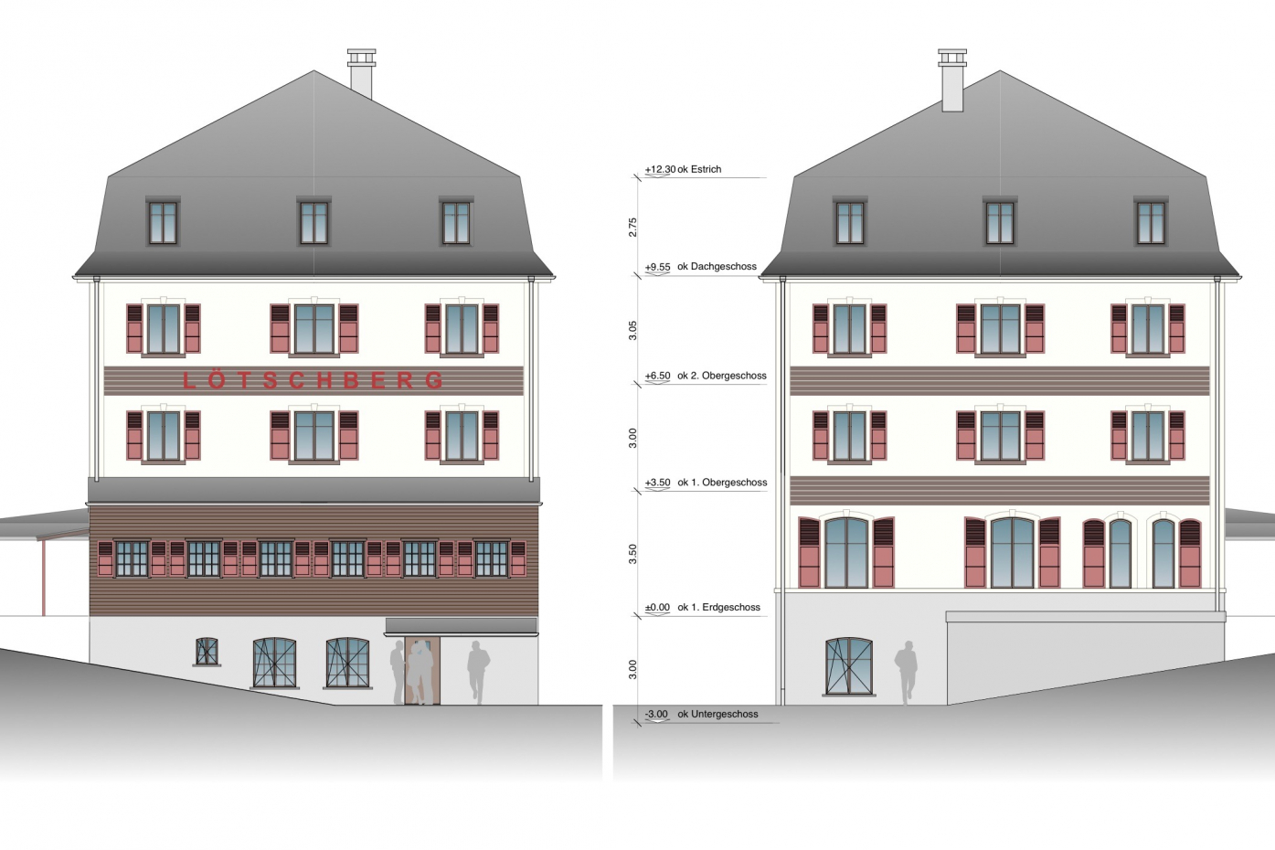 Fassade Westen und Osten